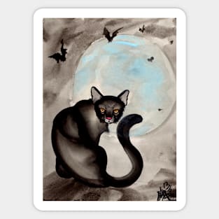 the black cat Sticker